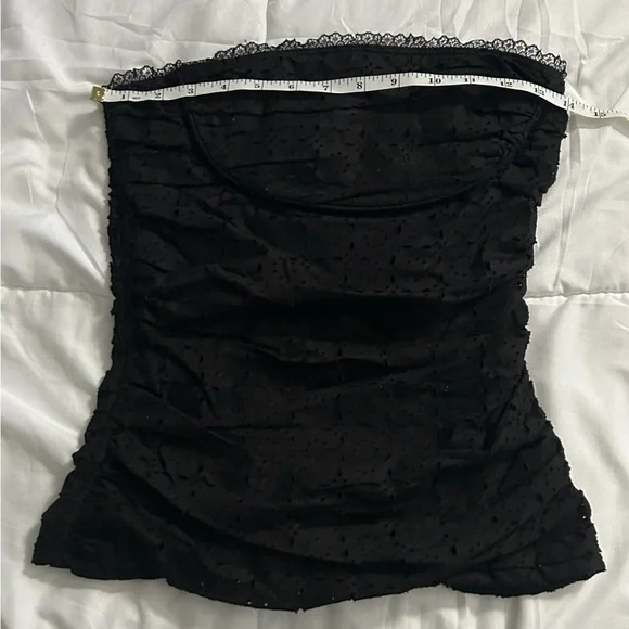 Vintage Y2K Rampage Black Lace-Trimmed Eyelet Top - Picture 7 of 10